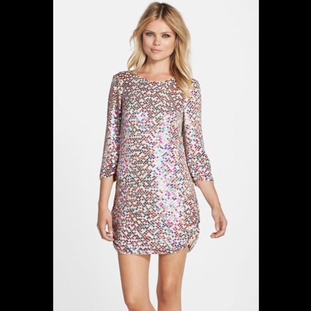 P A R K E R : “Petra” Multicolor Sequin Mini Dress